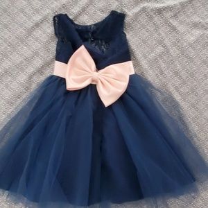 Navy Blue DRESS Size 5 with peach sachet